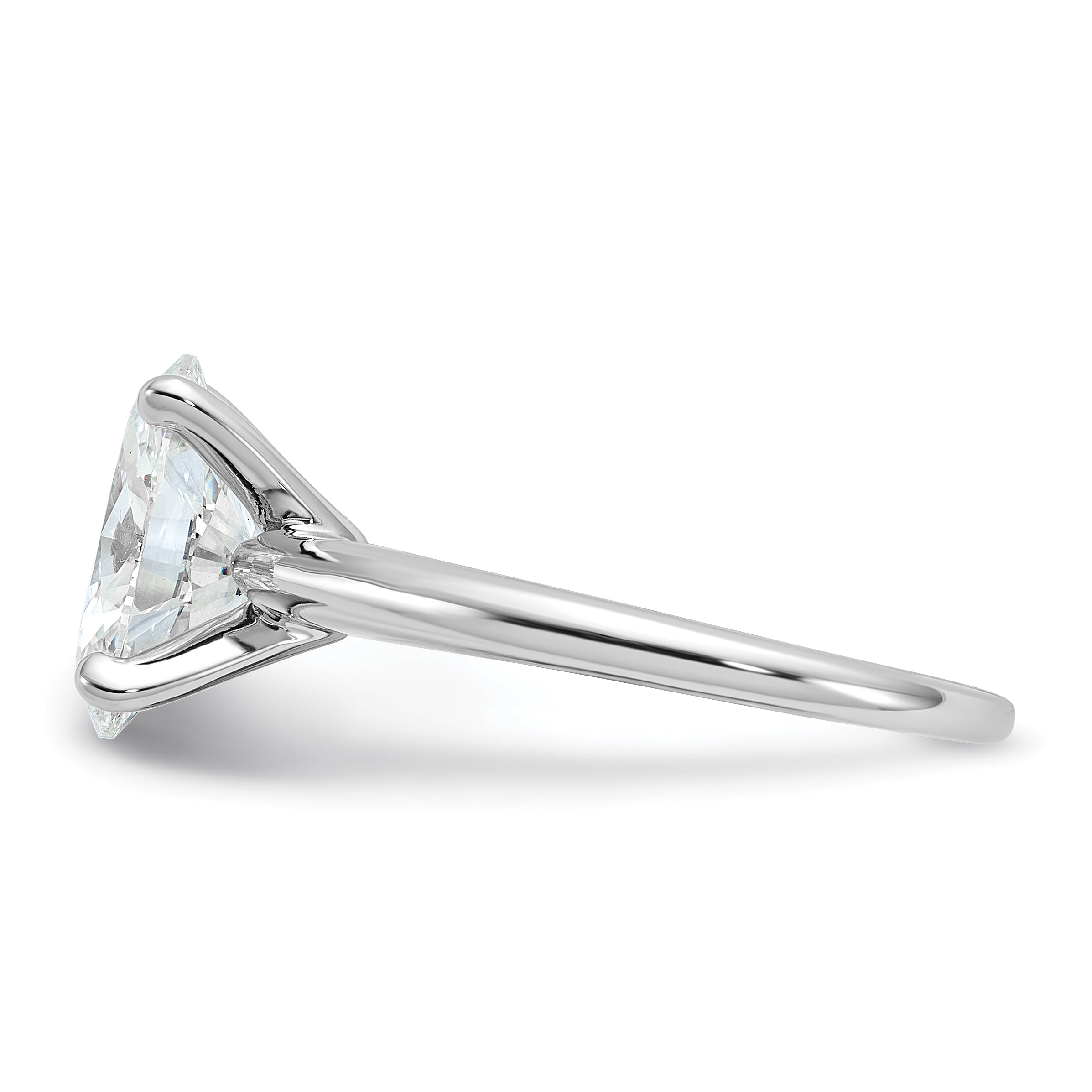 14k White Gold 2 1/2 carat Certified Lab Grown Diamond VS+ F+ Oval Complete Solitaire Engagement Ring