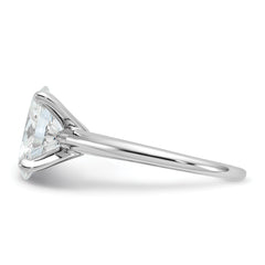 14k White Gold 2 1/2 carat Certified Lab Grown Diamond VS+ F+ Oval Complete Solitaire Engagement Ring