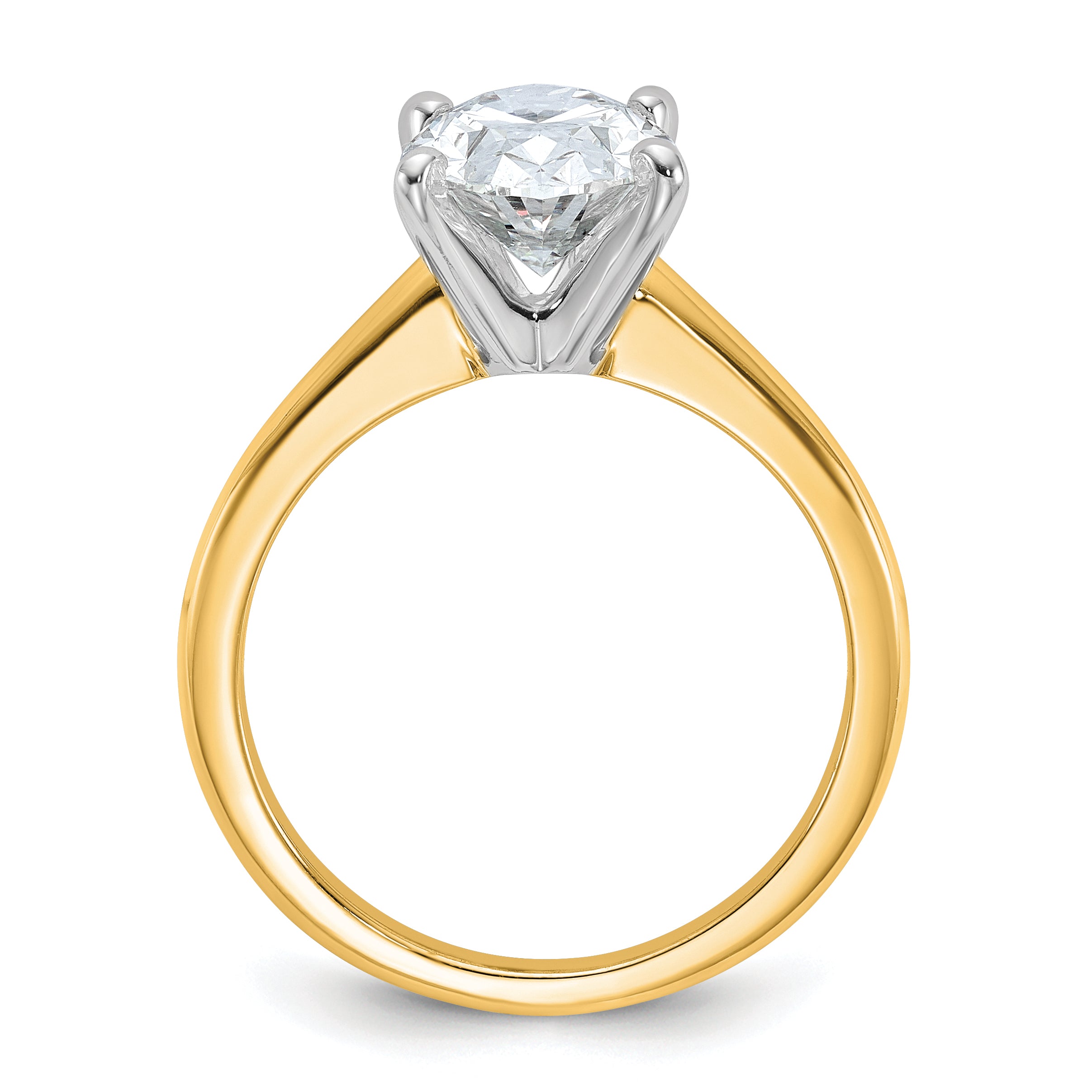 14k Two-Tone 2 1/2 carat Lab Grown Diamond VS/SI+ G+ Oval Complete Solitaire Engagement Ring