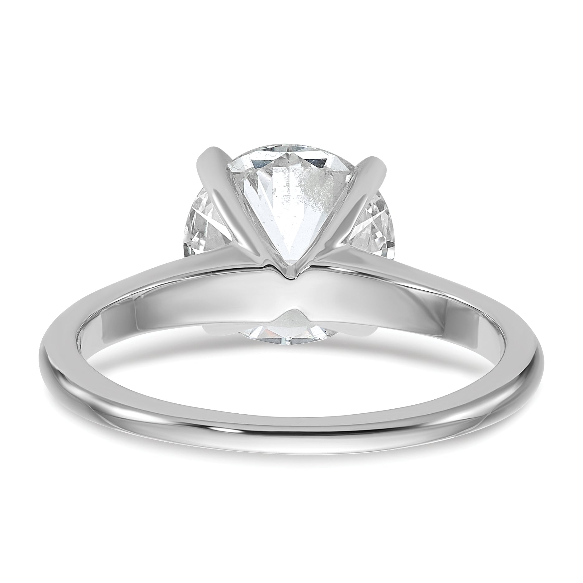 14k White Gold 2 1/2 carat Certified Lab Grown Diamond VS+ F+ Round Complete Solitaire Engagement Ring