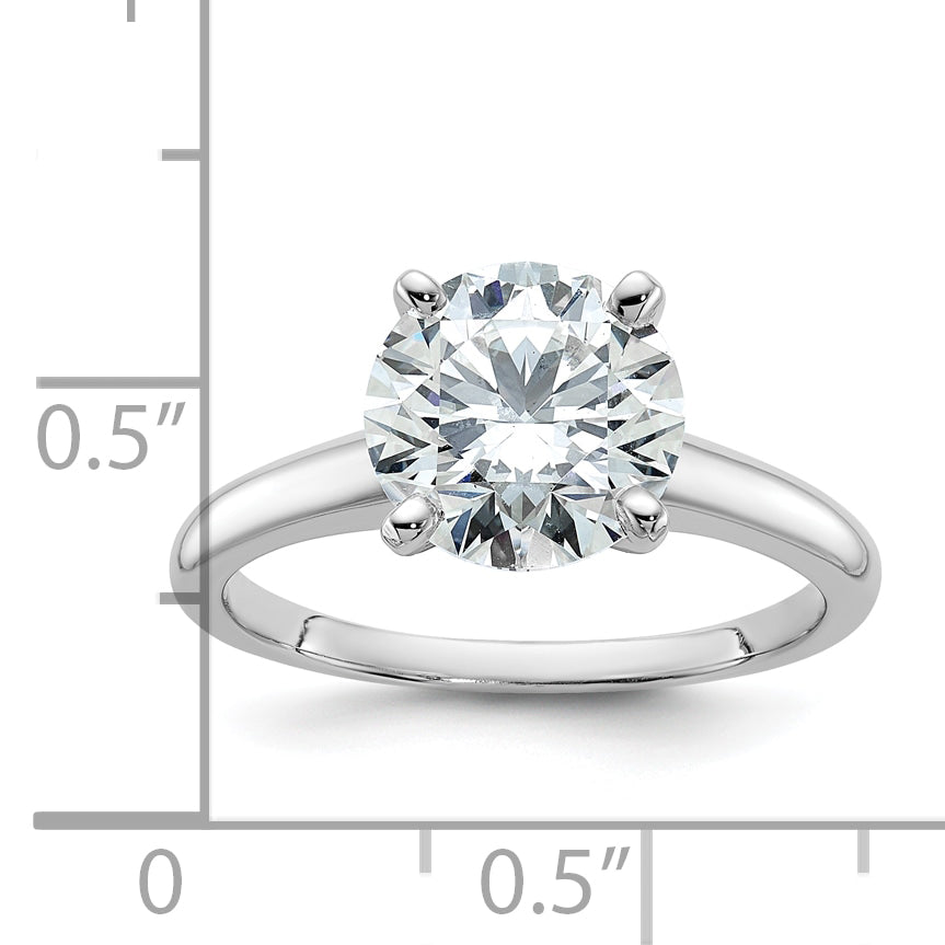 14k White Gold 2 1/2 carat Certified Lab Grown Diamond VS+ F+ Round Complete Solitaire Engagement Ring