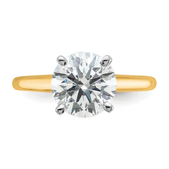 14k Two-Tone 2 1/2 carat Certified Lab Grown Diamond VS+ F+ Round Complete Solitaire Engagement Ring
