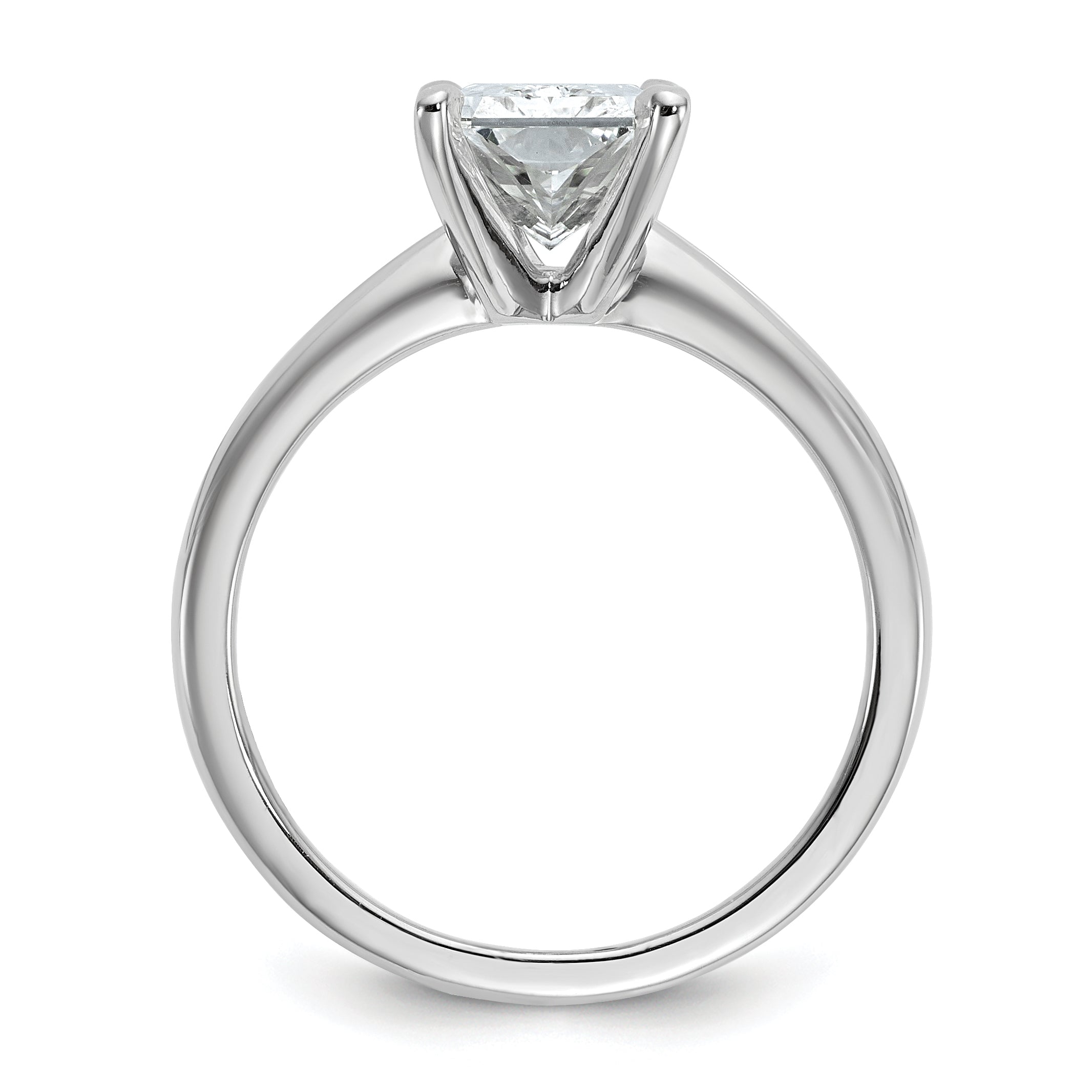 14k White Gold 2 1/2 carat Certified Lab Grown Diamond VS+ F+ Radiant Solitare Complete Engagement Ring