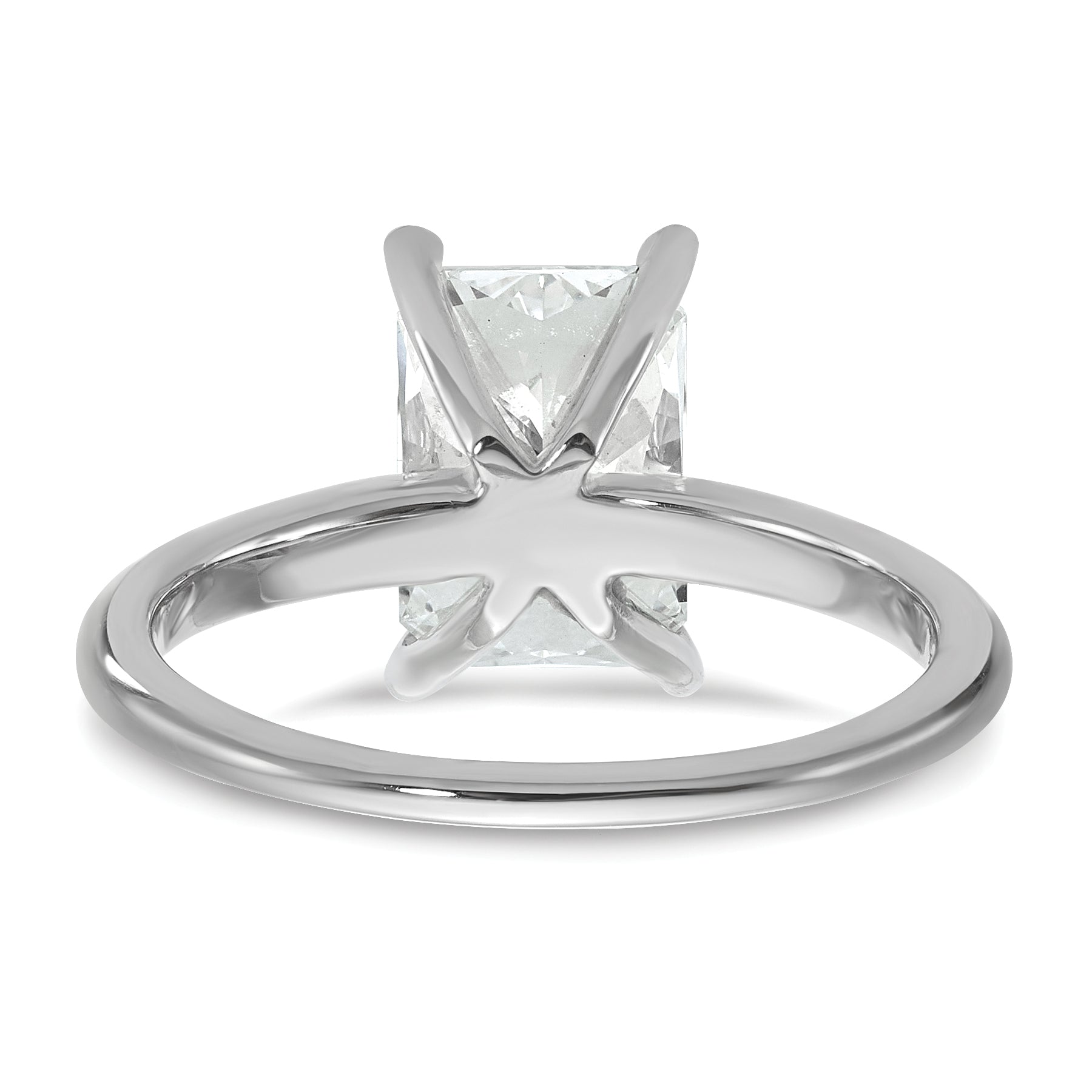 14k White Gold 2 1/2 carat Certified Lab Grown Diamond VS+ F+ Radiant Solitare Complete Engagement Ring