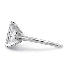 14k White Gold 3 carat Certified Lab Grown Diamond VS+ F+ Emerald Solitare Complete Engagement Ring