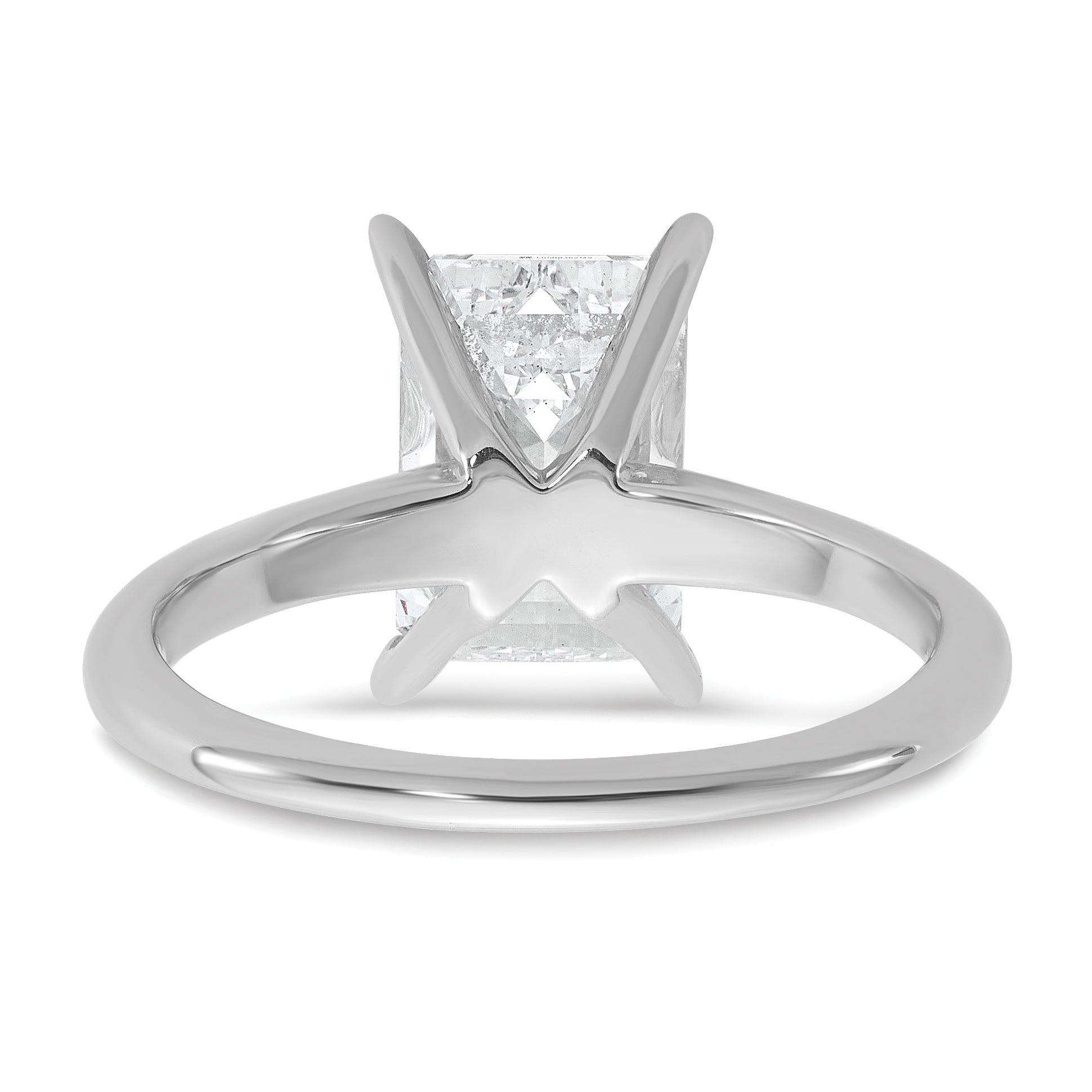 14k White Gold 3 carat Certified Lab Grown Diamond VS+ F+ Emerald Solitare Complete Engagement Ring