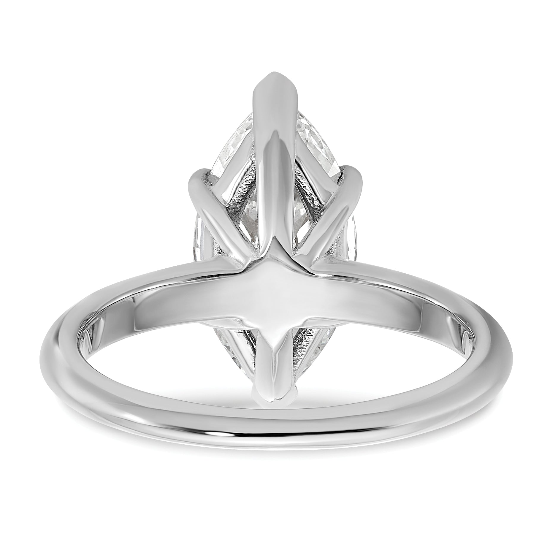 14k White Gold 3 carat Certified Lab Grown Diamond VS+ F+ Marquise Solitare Complete Engagement Ring