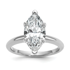 14k White Gold 3 carat Certified Lab Grown Diamond VS+ F+ Marquise Solitare Complete Engagement Ring