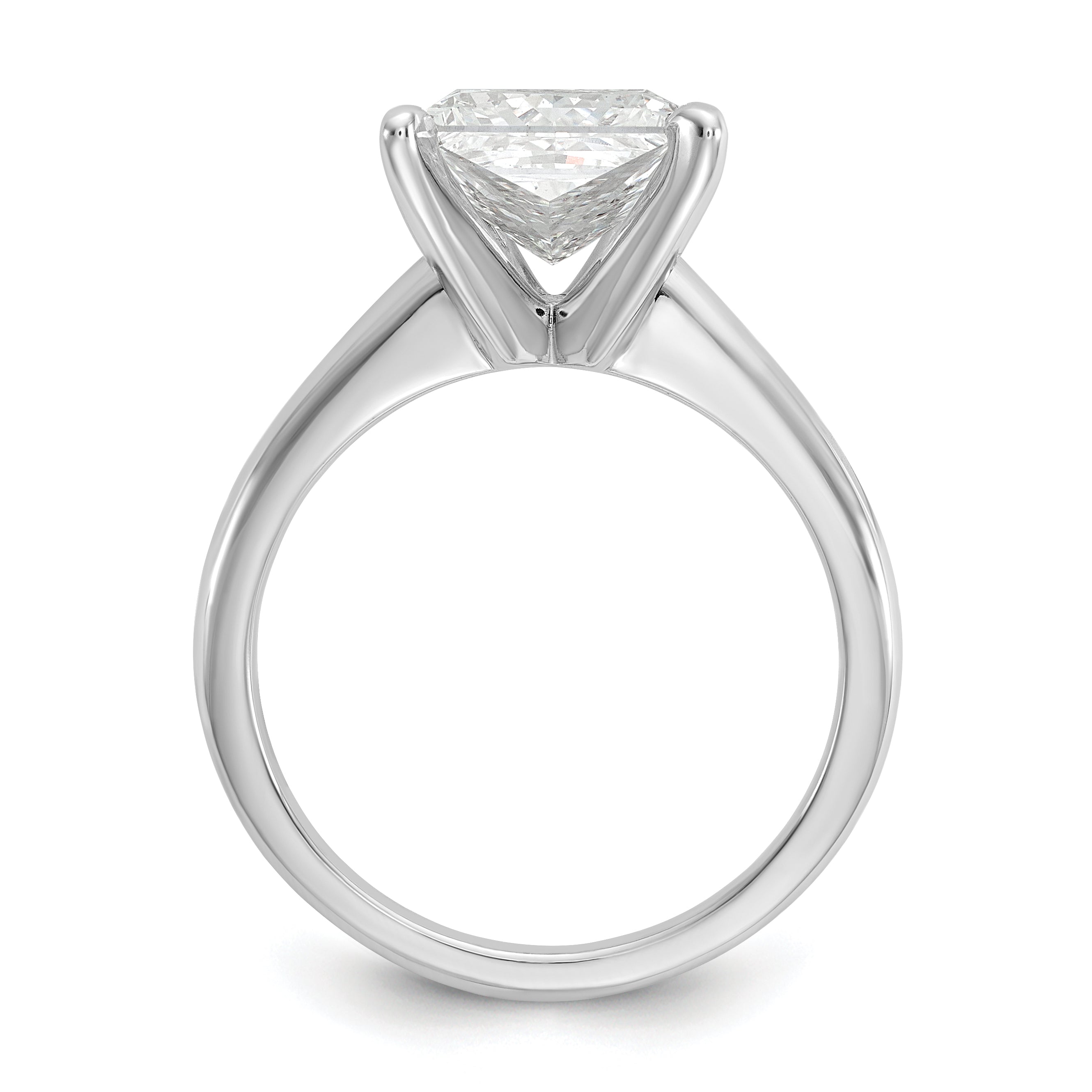 14k White Gold 3 carat Certified Lab Grown Diamond VS+ F+ Oval Complete Solitaire Engagement Ring