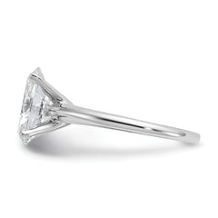 14k White Gold 3 carat Certified Lab Grown Diamond VS+ F+ Oval Complete Solitaire Engagement Ring