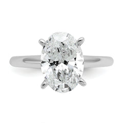 14k White Gold 3 carat Certified Lab Grown Diamond VS+ F+ Oval Complete Solitaire Engagement Ring