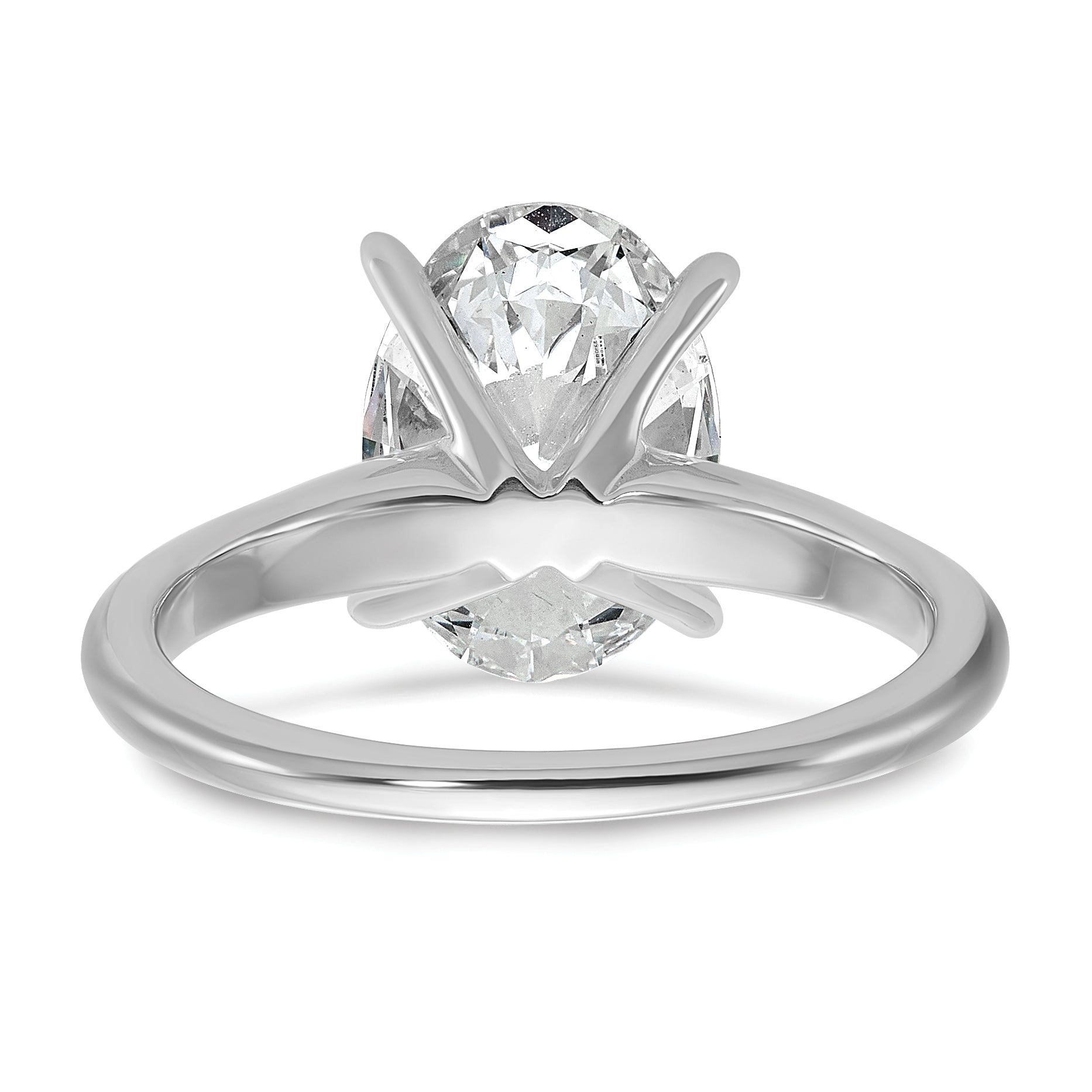 14k White Gold 3 carat Certified Lab Grown Diamond VS+ F+ Oval Complete Solitaire Engagement Ring