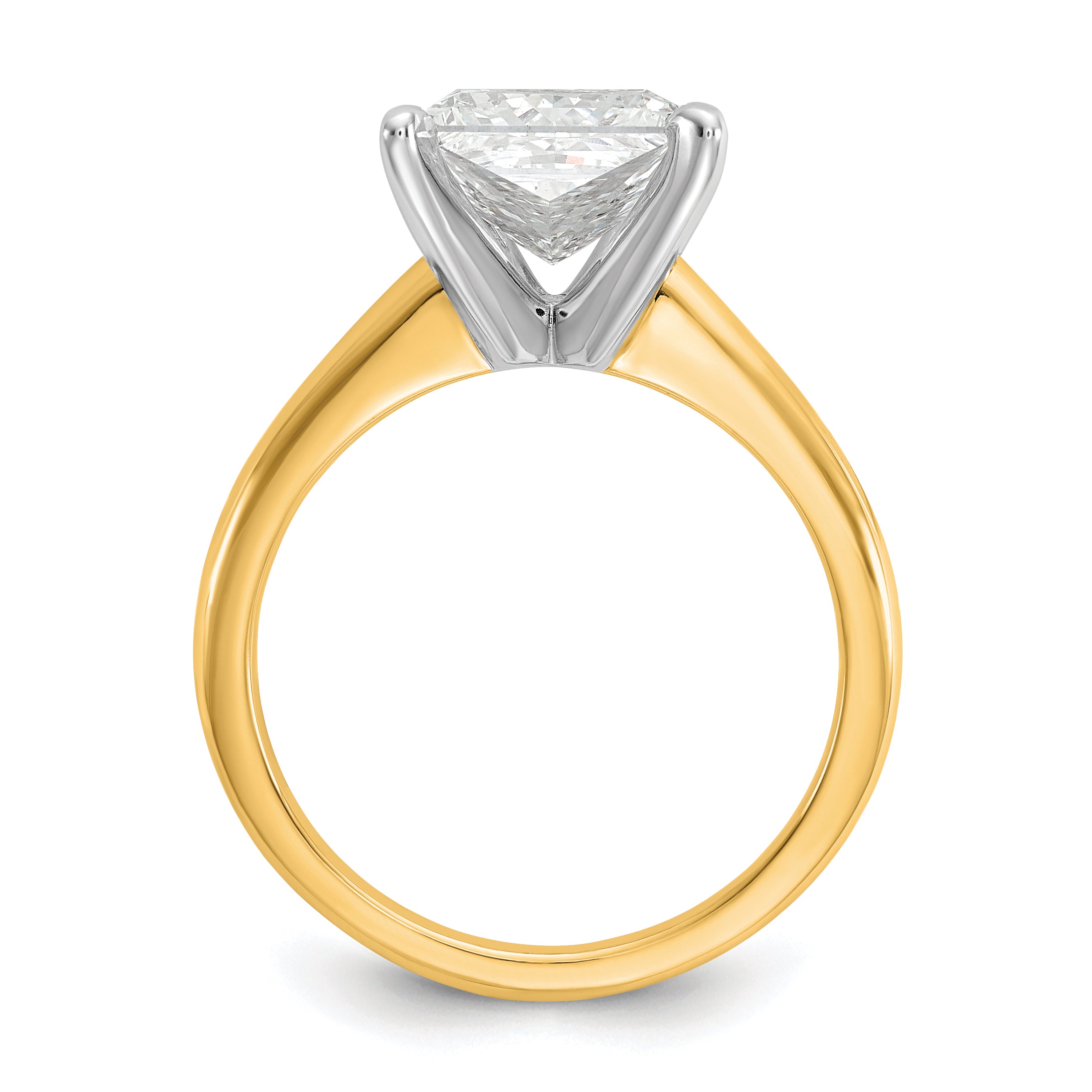 14k Two-Tone 3 carat Certified Lab Grown Diamond VS+ F+ Oval Complete Solitaire Engagement Ring