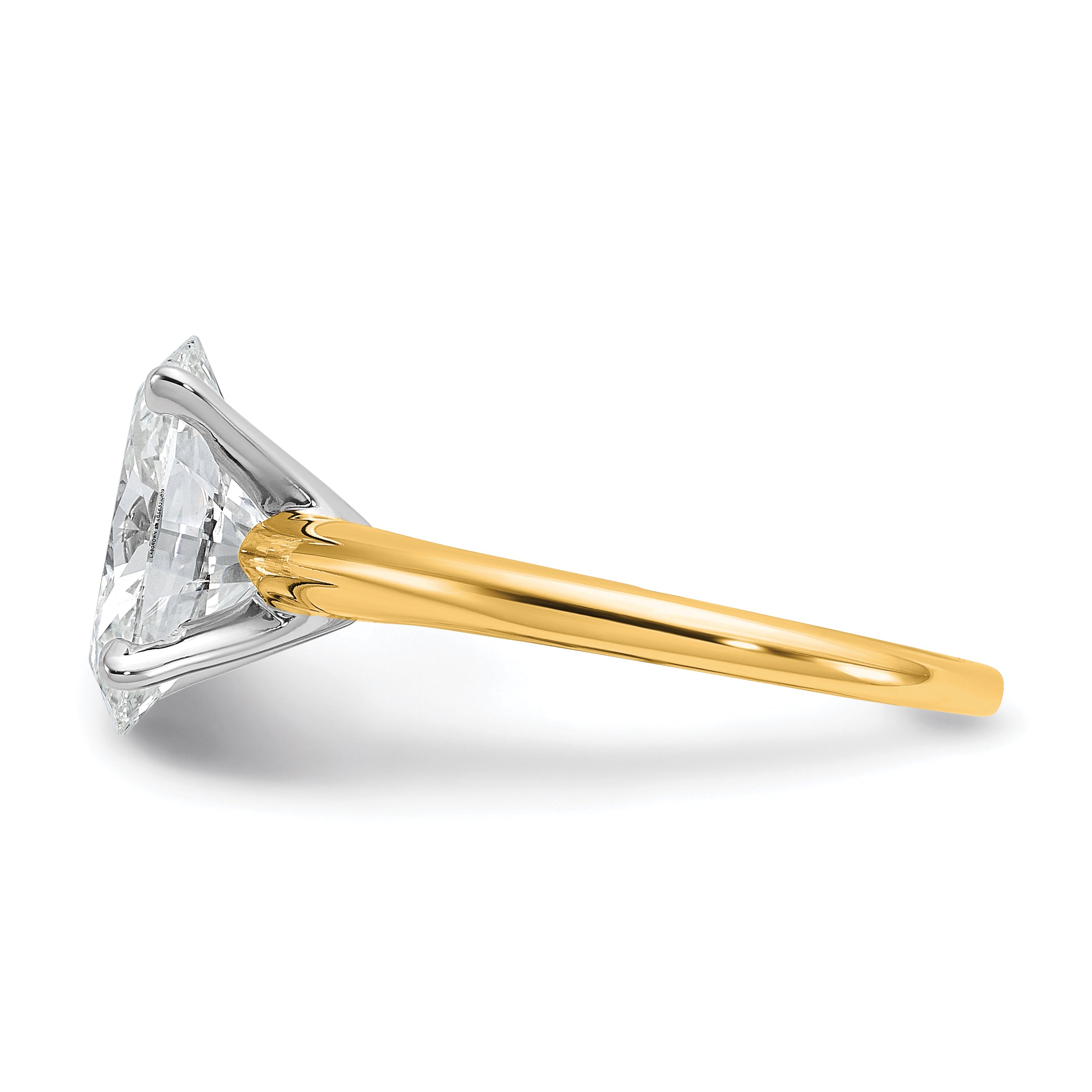 14k Two-Tone 3 carat Certified Lab Grown Diamond VS+ F+ Oval Complete Solitaire Engagement Ring