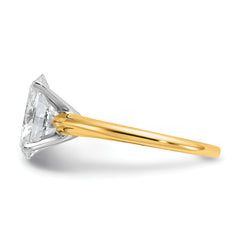 14k Two-Tone 3 carat Certified Lab Grown Diamond VS+ F+ Oval Complete Solitaire Engagement Ring