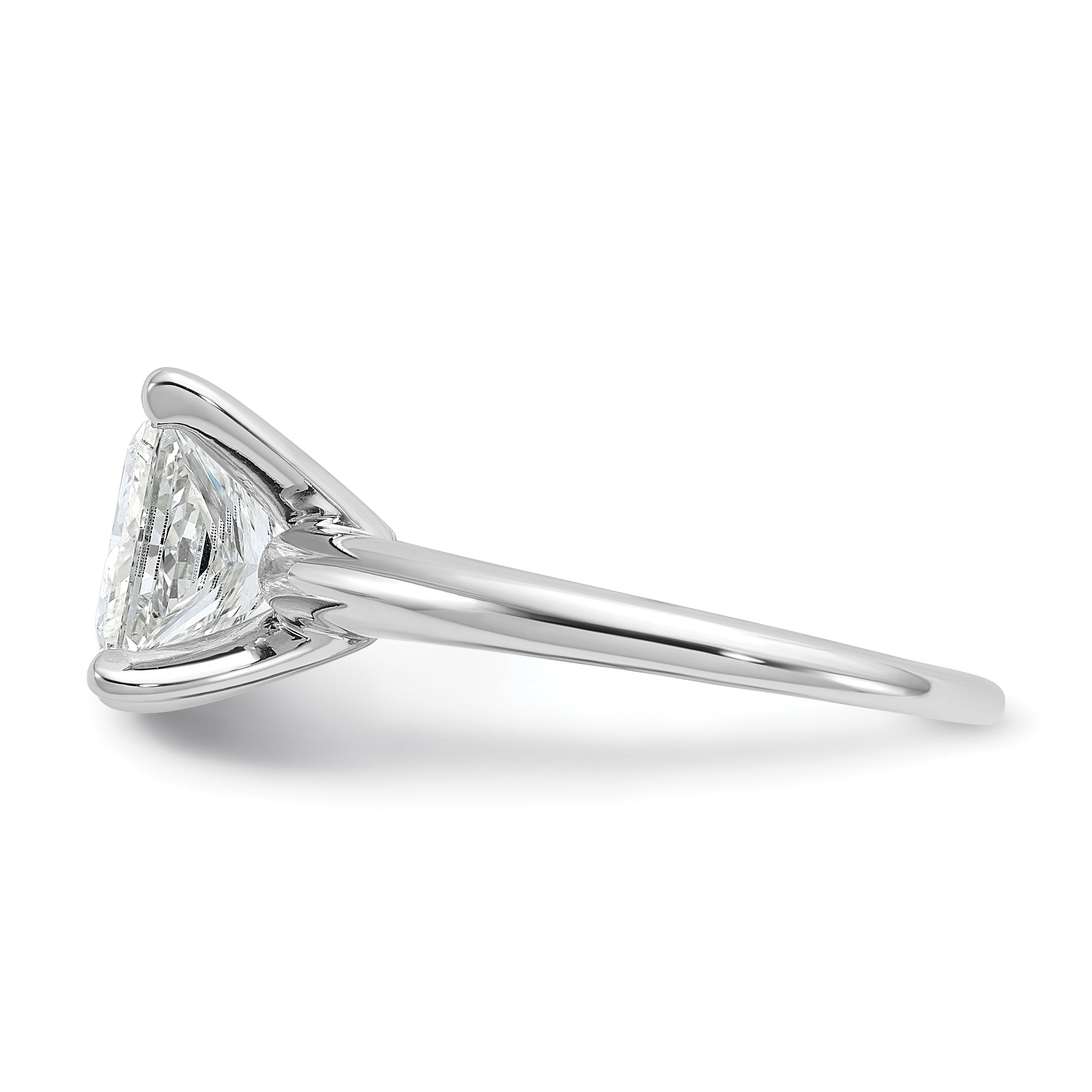 14k White Gold 3 carat Certified Lab Grown Diamond VS+ F+ Princess Complete Solitare Engagement Ring