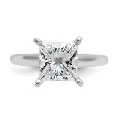 14k White Gold 3 carat Certified Lab Grown Diamond VS+ F+ Princess Complete Solitare Engagement Ring