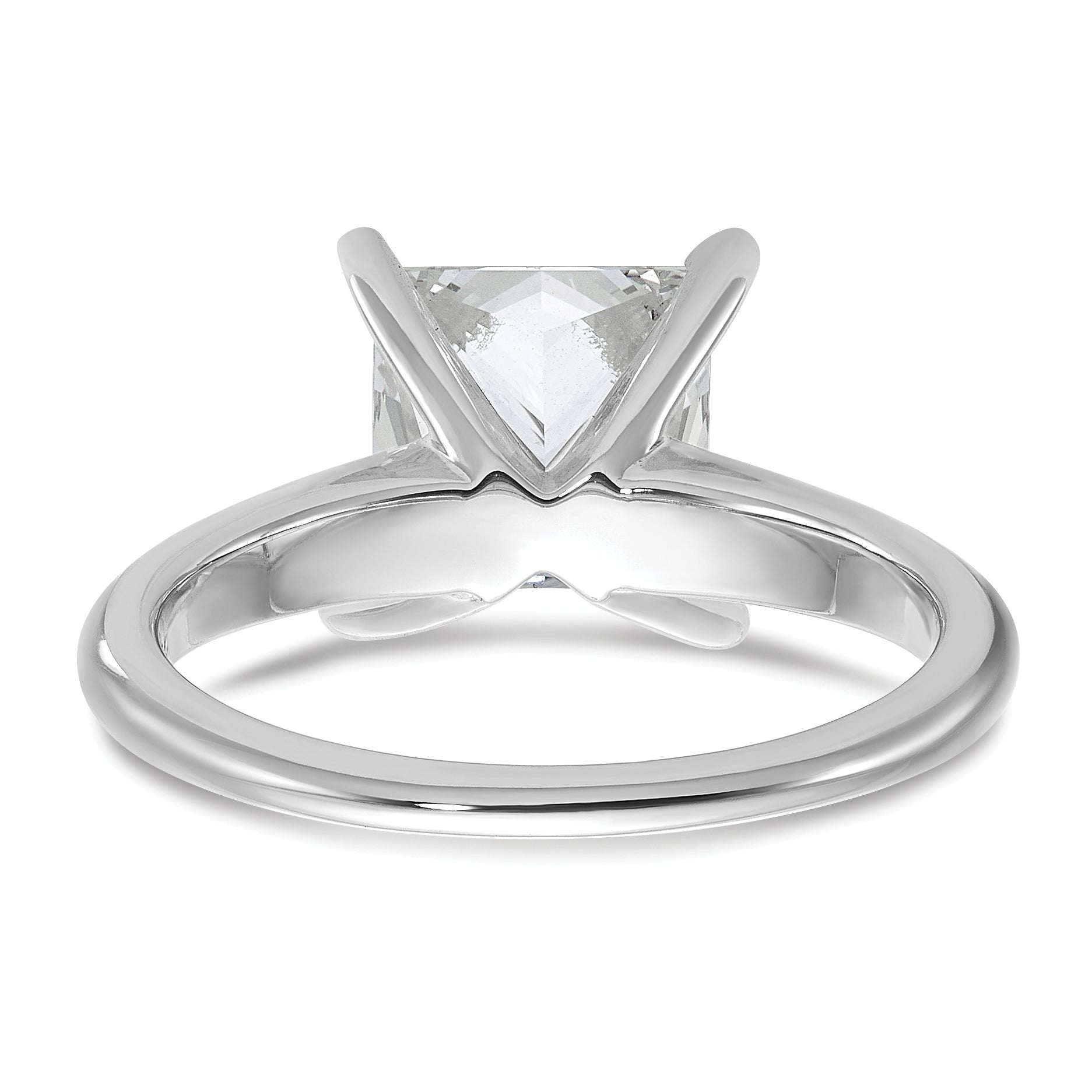 14k White Gold 3 carat Certified Lab Grown Diamond VS+ F+ Princess Complete Solitare Engagement Ring