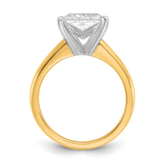 14k Two-tone 3 carat Certified Lab Grown Diamond VS+ F+ Princess Complete Solitare Engagement Ring