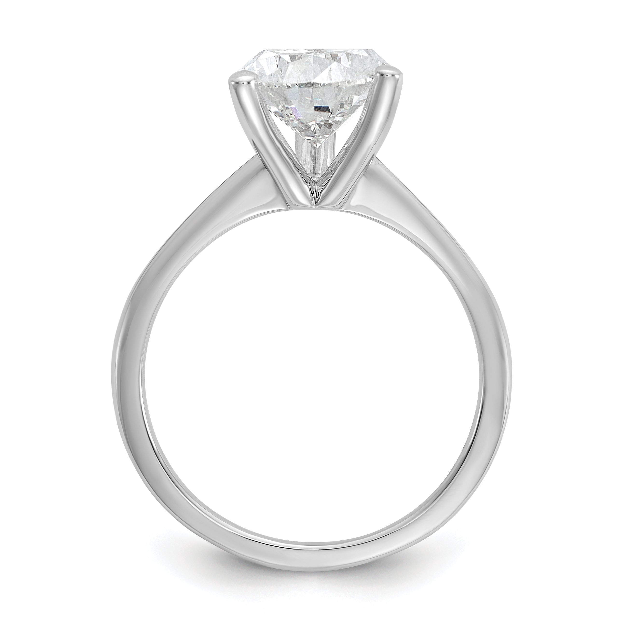 14k White Gold 3 carat Certified Lab Grown Diamond VS+ F+ Pear Solitare Complete Engagement Ring
