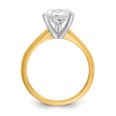 14k Two-tone 3 carat Certified Lab Grown Diamond VS+ F+ Pear Solitare Complete Engagement Ring