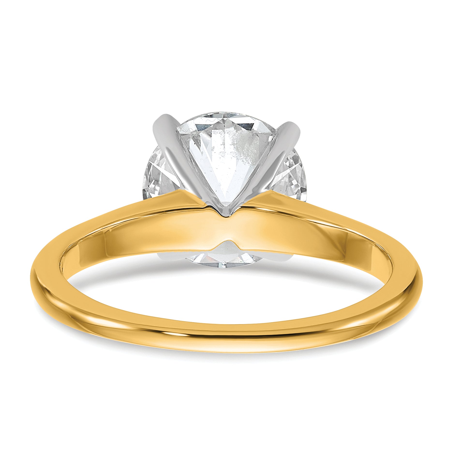 14k Two-Tone 3 carat Certified Lab Grown Diamond VS+ F+ Round Complete Solitaire Engagement Ring