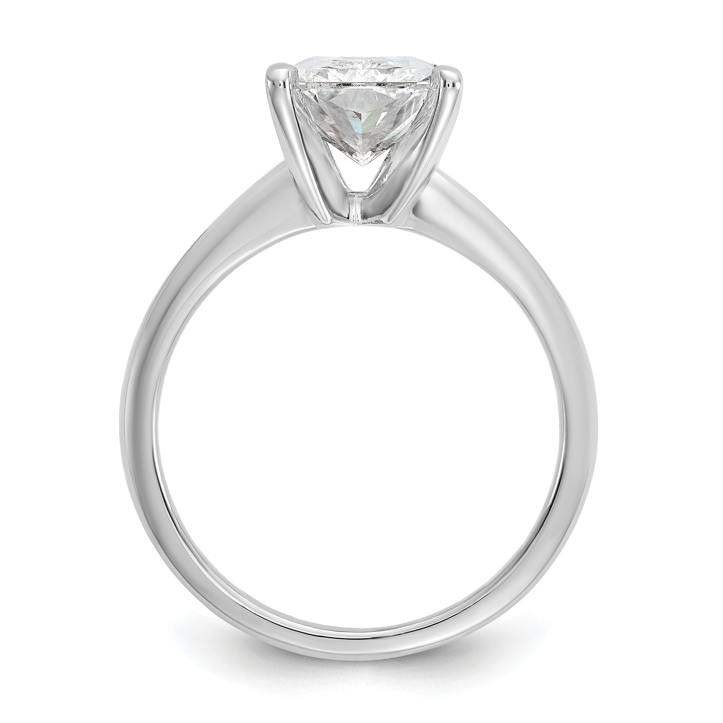 14k White Gold 3 carat Certified Lab Grown Diamond VS+ F+ Radiant Solitare Complete Engagement Ring