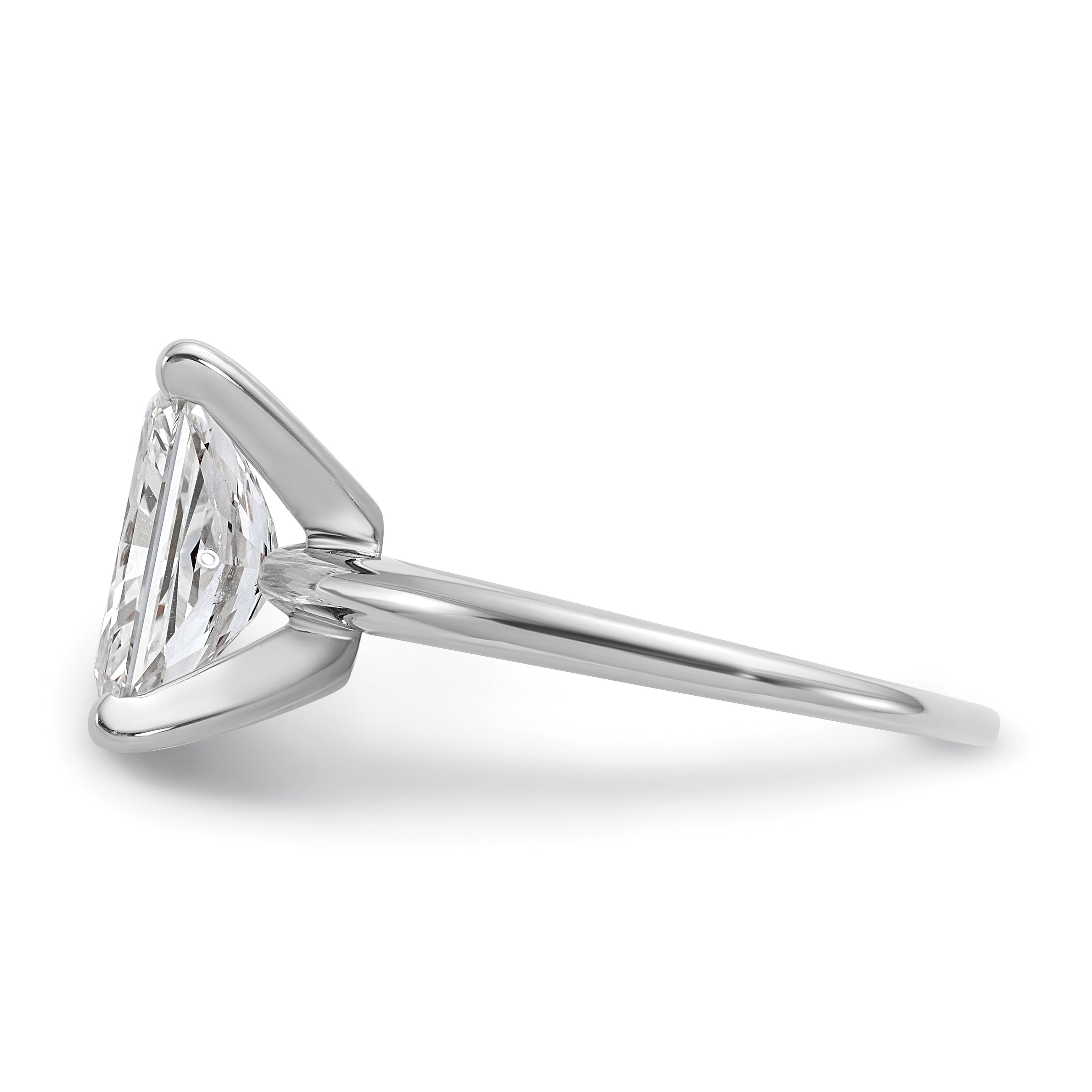 14k White Gold 3 carat Certified Lab Grown Diamond VS+ F+ Radiant Solitare Complete Engagement Ring