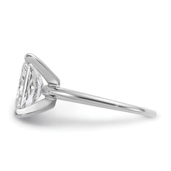 14k White Gold 3 carat Certified Lab Grown Diamond VS+ F+ Radiant Solitare Complete Engagement Ring
