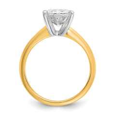 14k Two-tone 3 carat Certified Lab Grown Diamond VS+ F+ Radiant Solitare Complete Engagement Ring