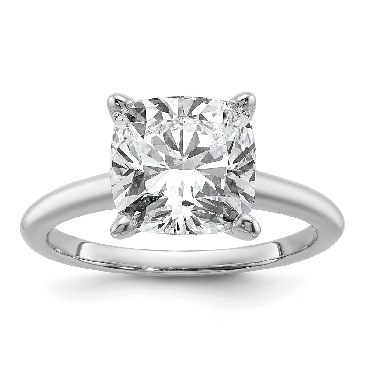 14k Two-tone 5 carat Certified Lab Grown Diamond VS/SI+ G+ Cushion Complete Solitare Engagement Ring