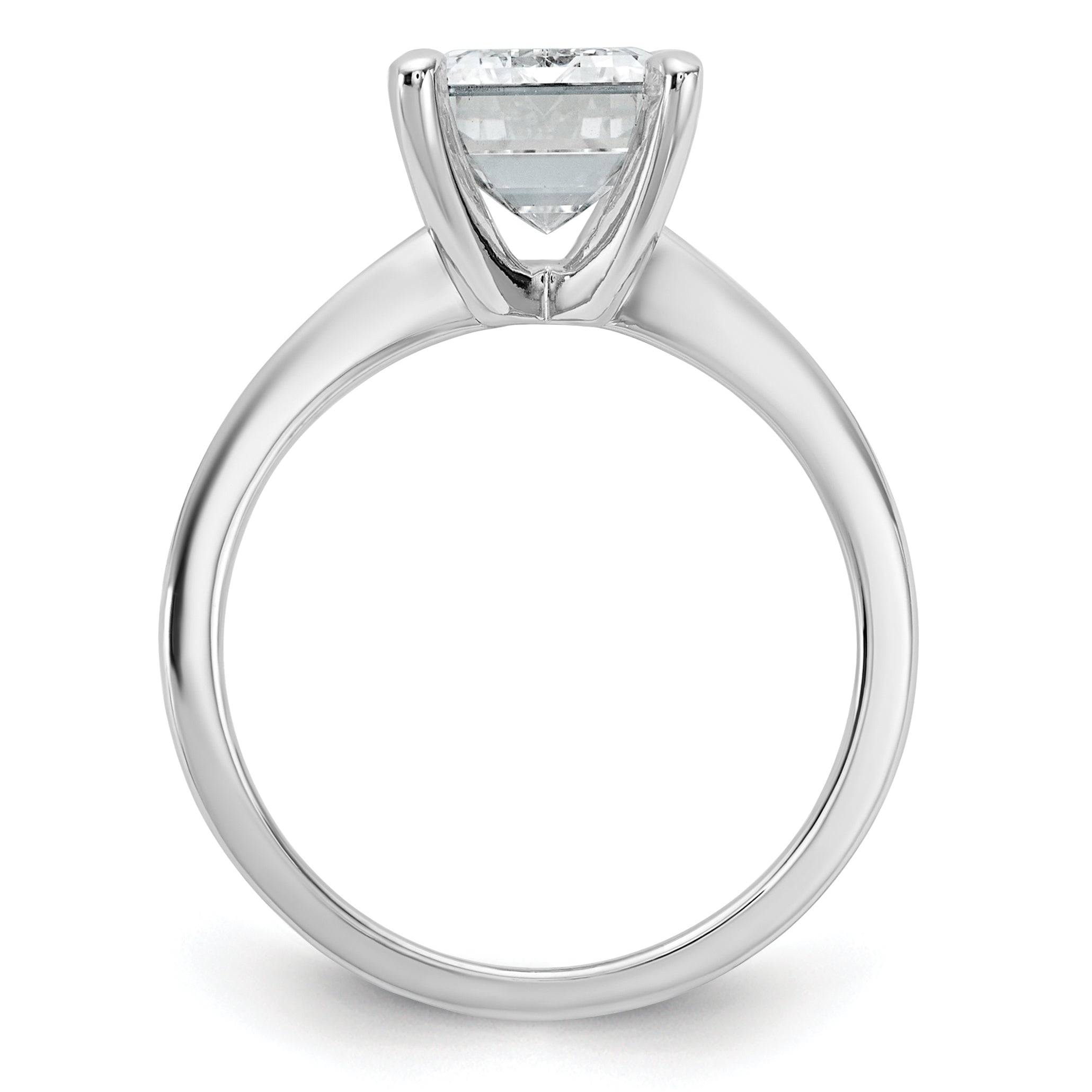14k White Gold 4 carat Certified Lab Grown Diamond VS/SI+ G+ Emerald Solitare Complete Engagement Ring