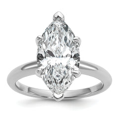 14k White Gold 4 carat Certified Lab Grown Diamond VS/SI+ G+ Marquise Solitare Complete Engagement Ring