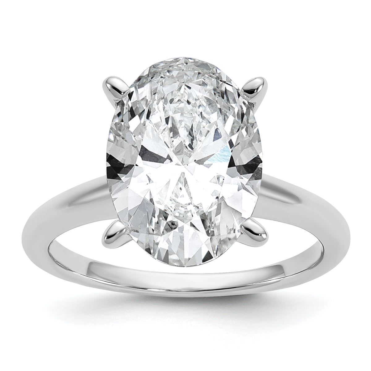 14k White Gold 4 carat Certified Lab Grown Diamond VS/SI+ G+ Oval Complete Solitaire Engagement Ring