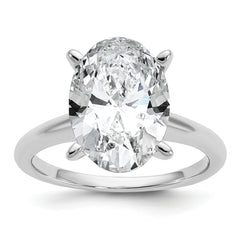 14k White Gold 4 carat Certified Lab Grown Diamond VS/SI+ G+ Oval Complete Solitaire Engagement Ring