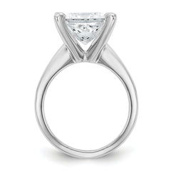 14k White Gold 4 carat Certified Lab Grown Diamond VS/SI+ G+ Princess Complete Solitare Engagement Ring