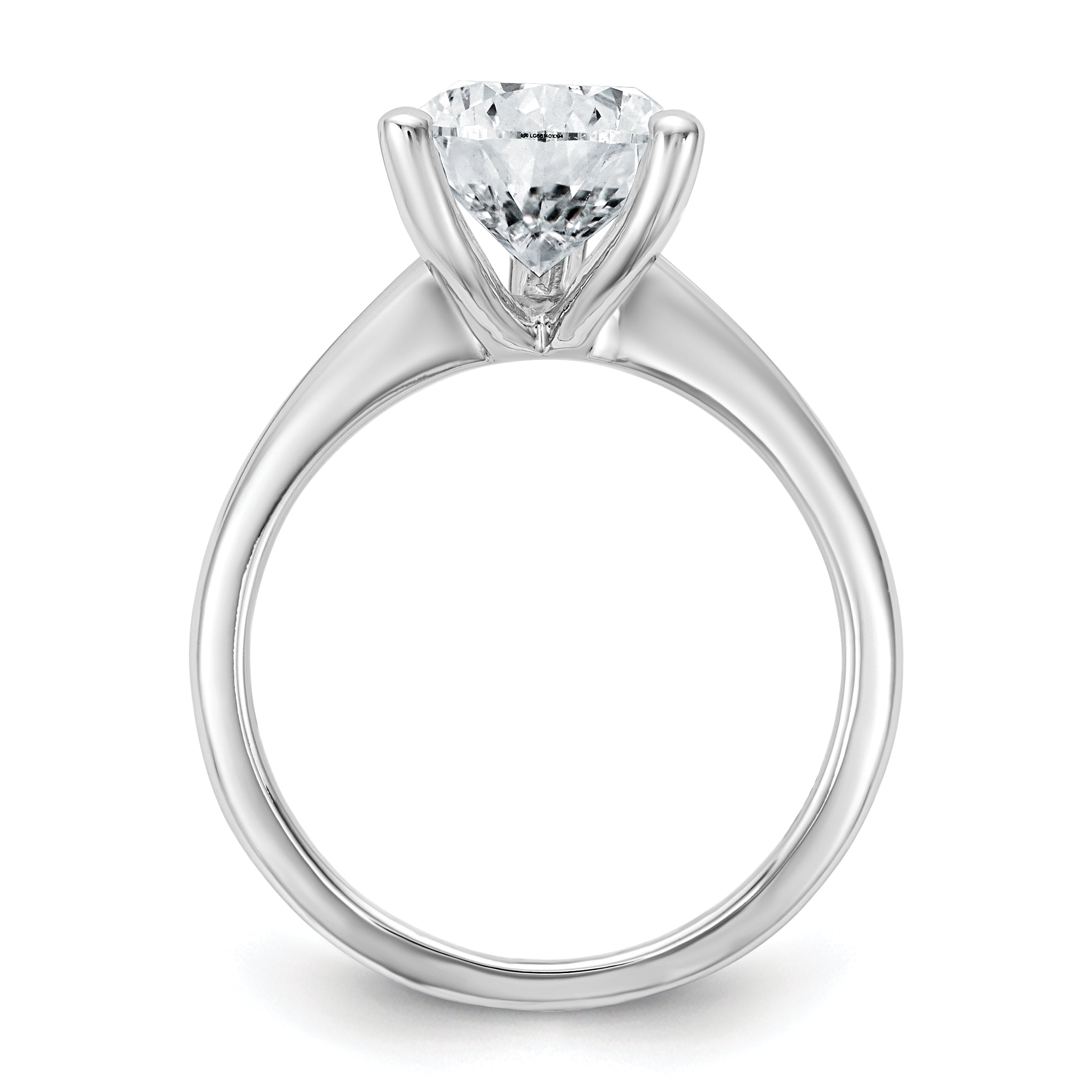 14k White Gold 4 carat Certified Lab Grown Diamond VS/SI+ G+ Pear Solitare Complete Engagement Ring