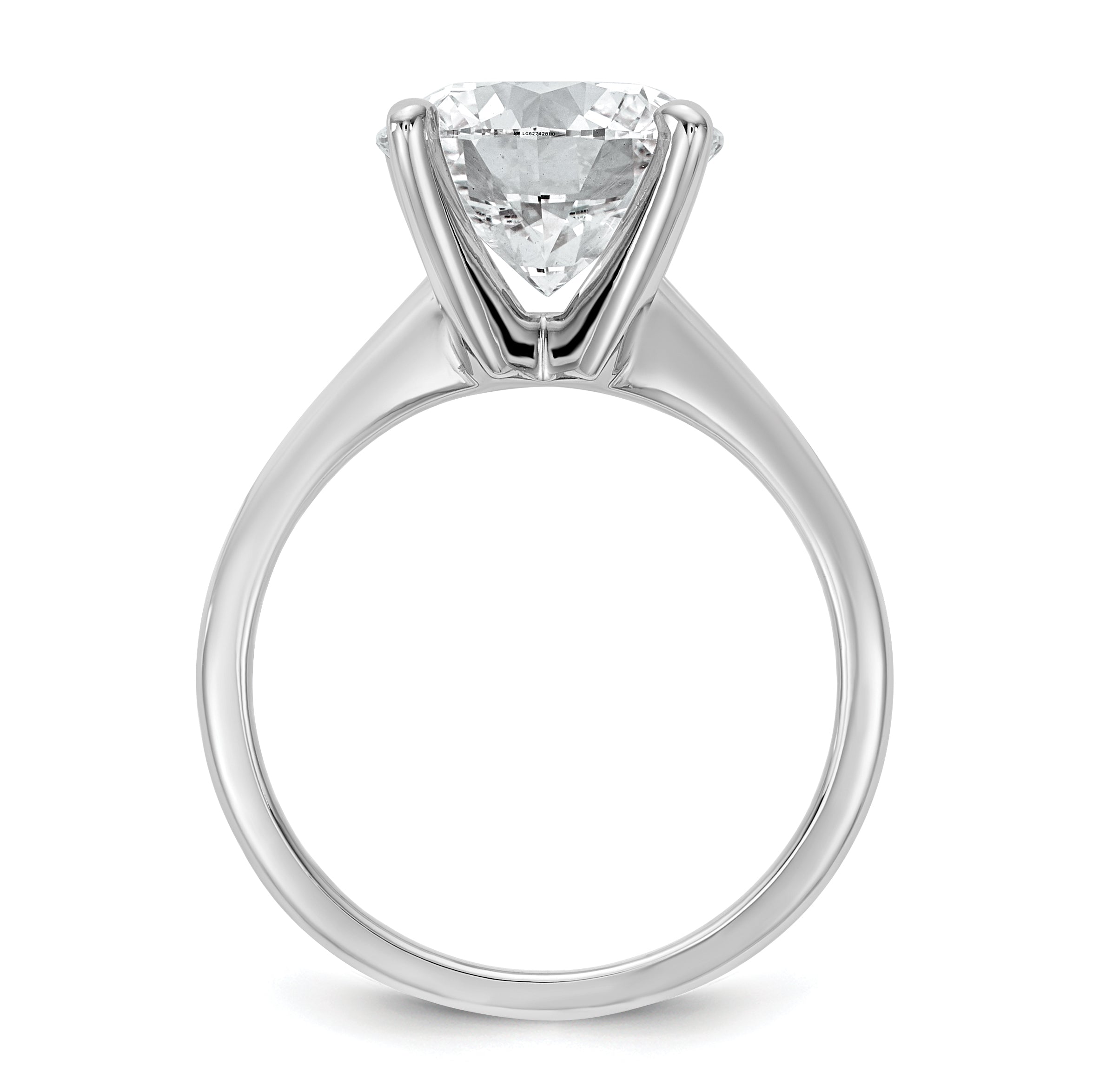 14k White Gold 4 carat Certified Lab Grown Diamond VS+ F+ Round Complete Solitaire Engagement Ring