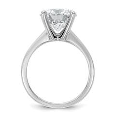 14k White Gold 4 carat Certified Lab Grown Diamond VS+ F+ Round Complete Solitaire Engagement Ring