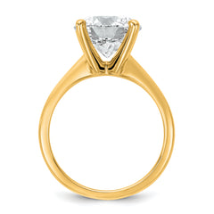 14k Two-Tone 4 carat Certified Lab Grown Diamond VS+ F+ Round Complete Solitaire Engagement Ring