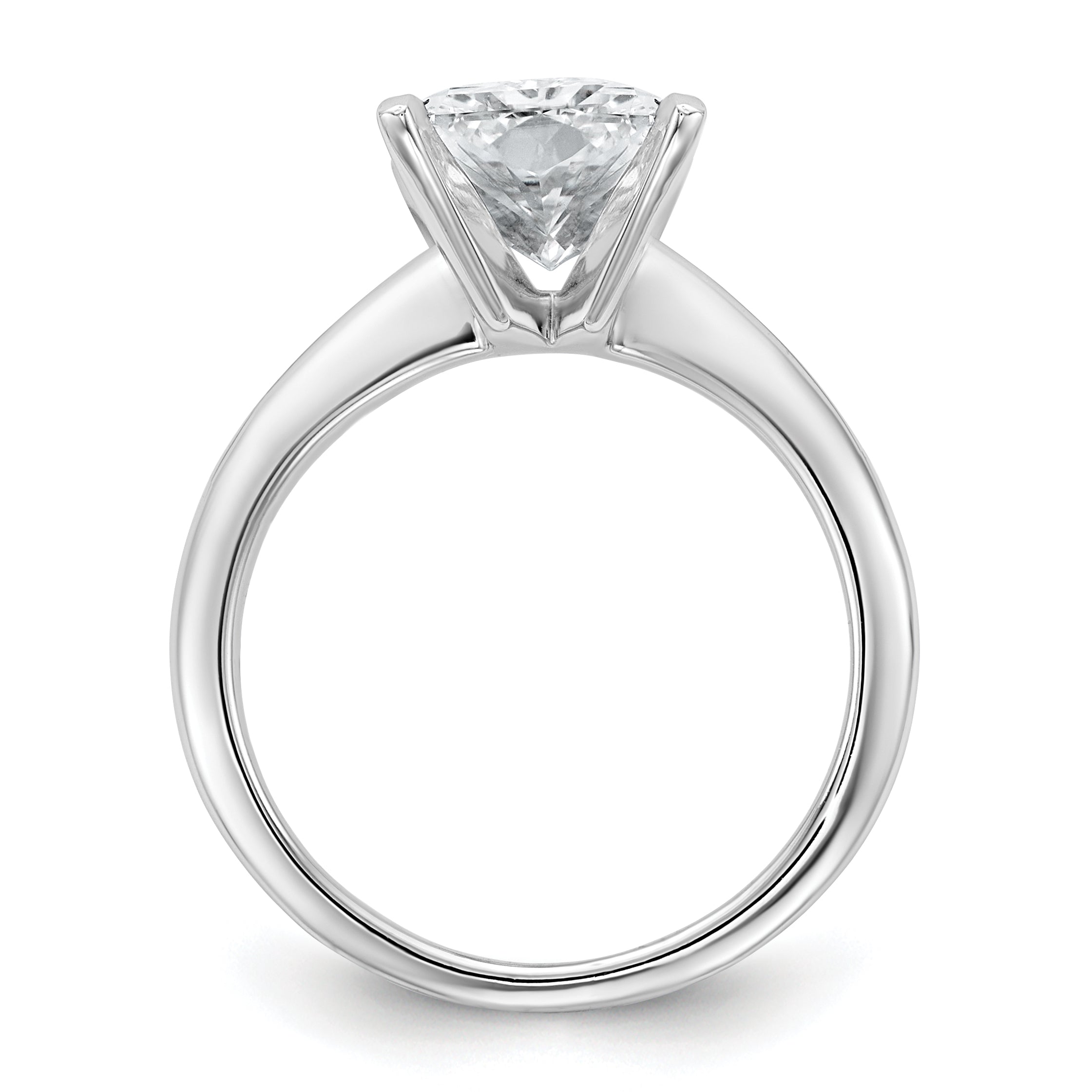 14k White Gold 4 carat Certified Lab Grown Diamond VS/SI+ G+ Radiant Solitare Complete Engagement Ring