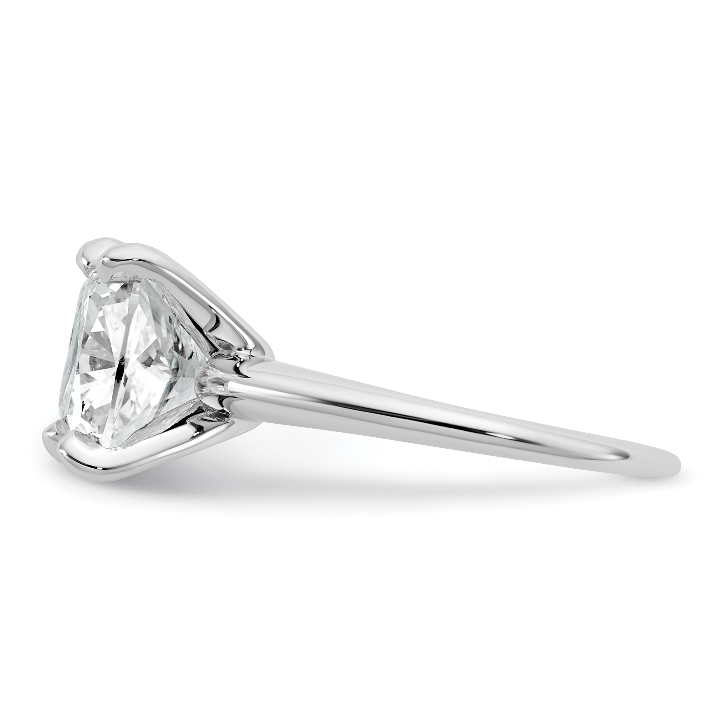 14kw Cert Lab Grown Dia VS+ F+ Cushion Solitaire Engagement Ring