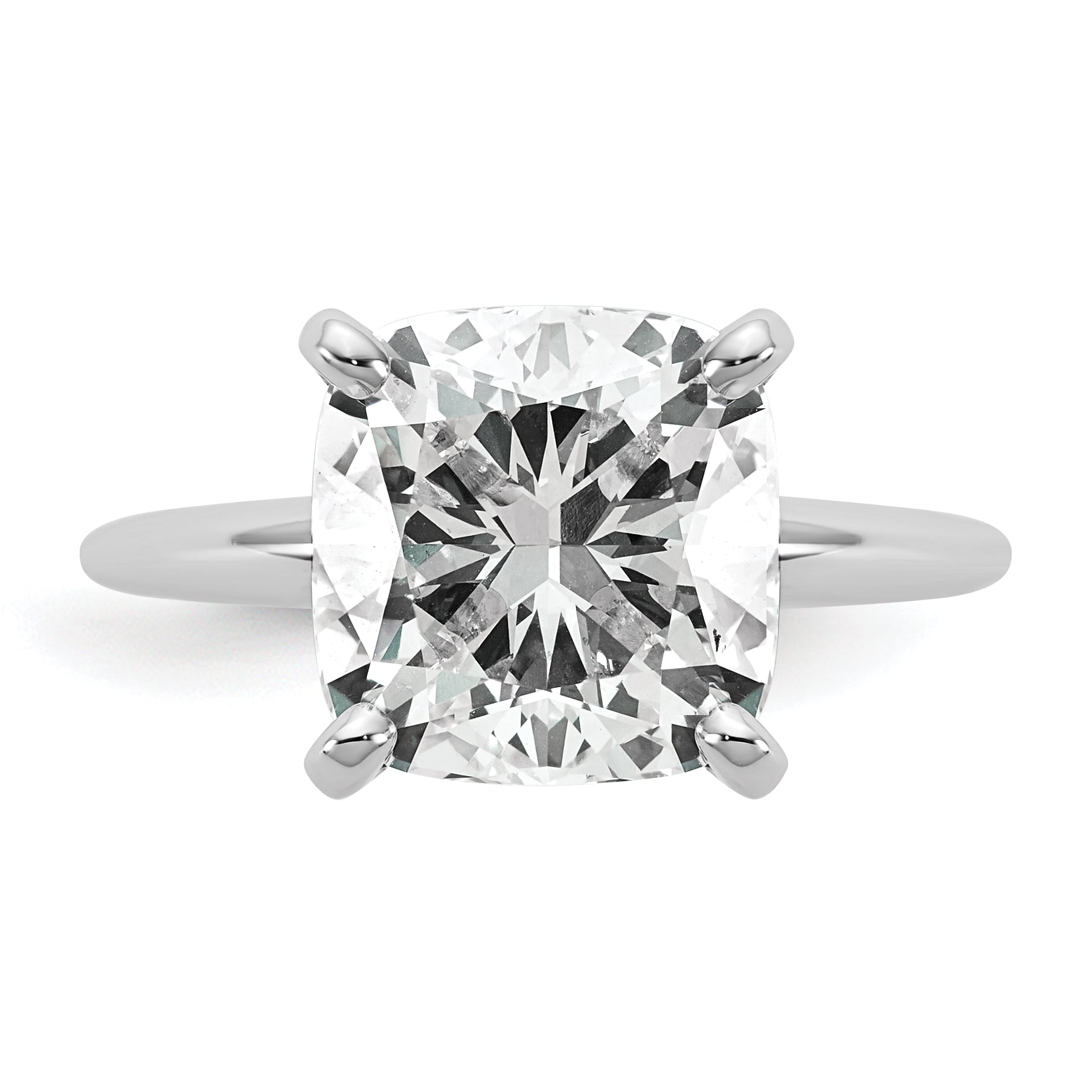 14kw Cert Lab Grown Dia VS+ F+ Cushion Solitaire Engagement Ring