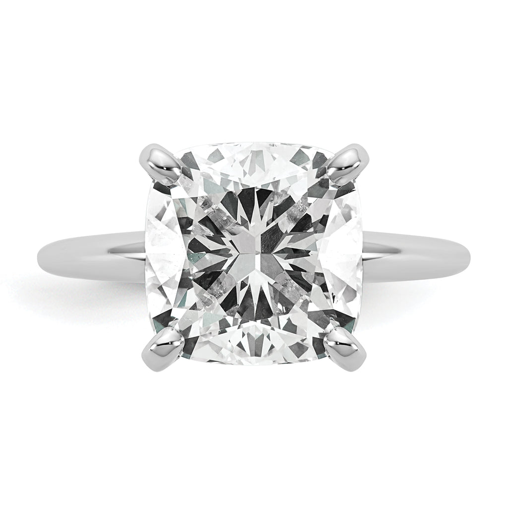 14kw Cert Lab Grown Dia VS+ F+ Cushion Solitaire Engagement Ring