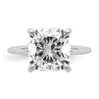 14kw Cert Lab Grown Dia VS+ F+ Cushion Solitaire Engagement Ring