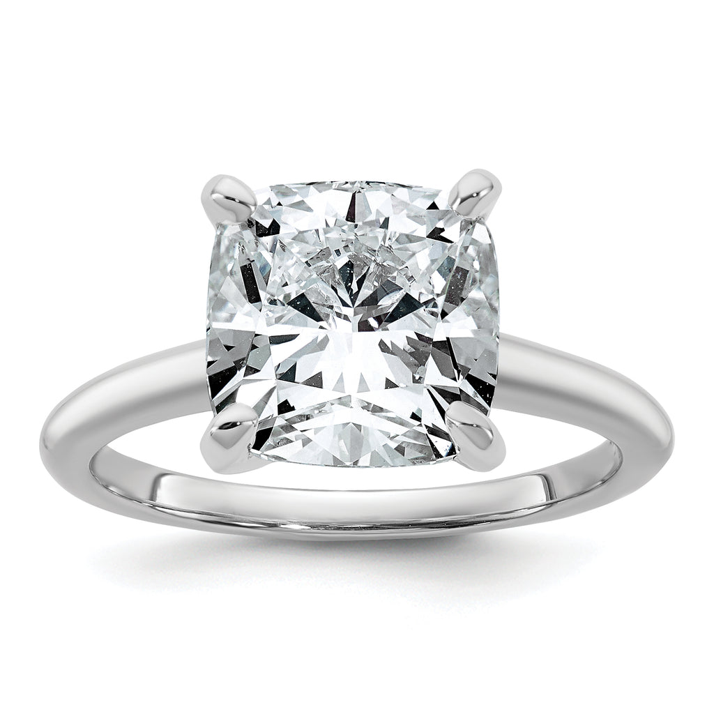 14kw Cert Lab Grown Dia VS+ F+ Cushion Solitaire Engagement Ring