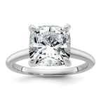 14kw Cert Lab Grown Dia VS+ F+ Cushion Solitaire Engagement Ring