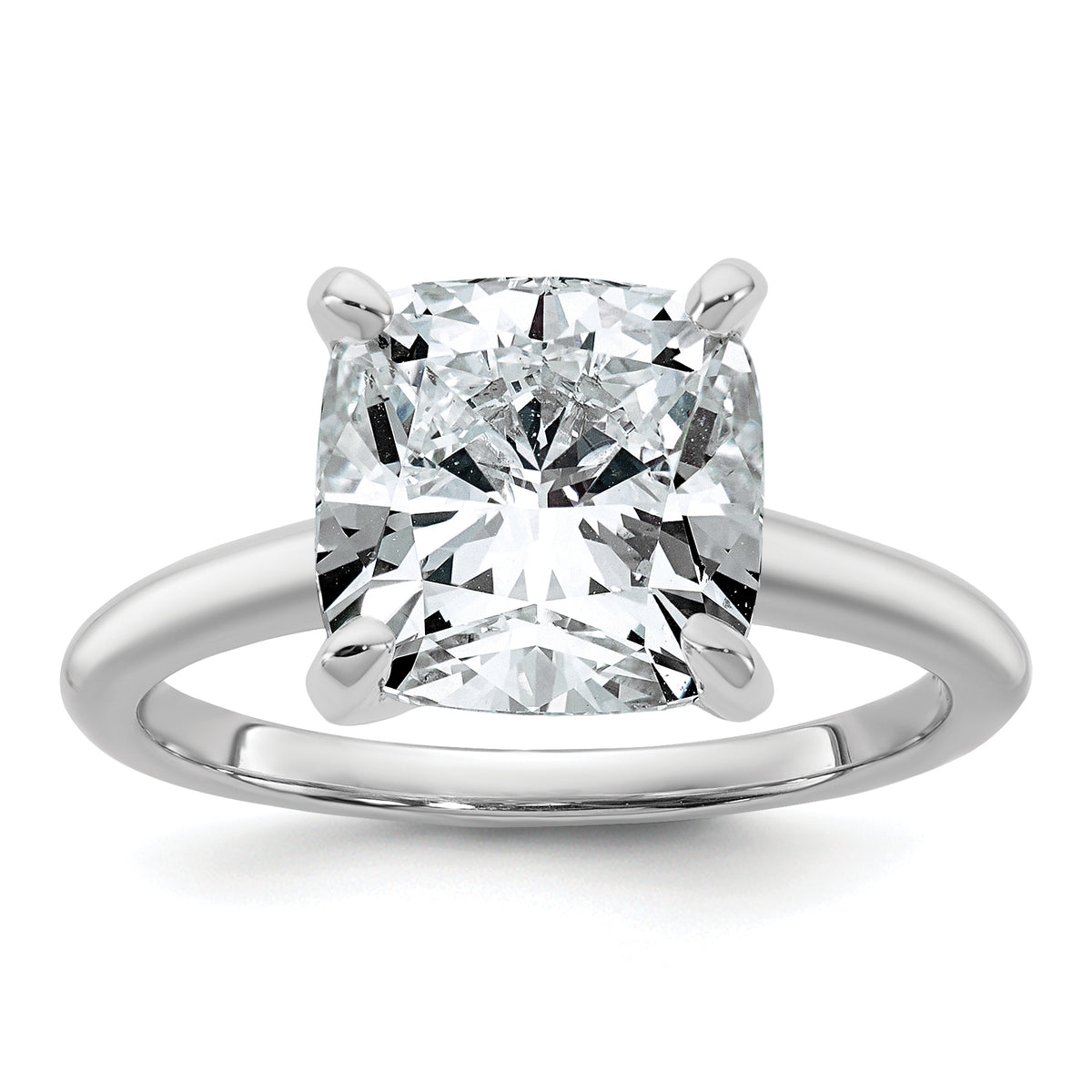 14kw Cert Lab Grown Dia VS+ F+ Cushion Solitaire Engagement Ring