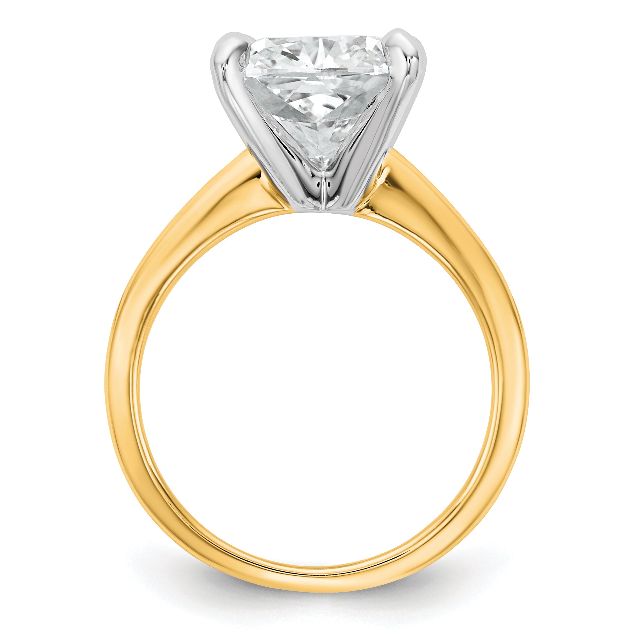 14k Two-tone Cert Lab Grown Dia VS+ F+ Cushion Solitaire Engagement Ring Secondary image