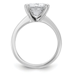 14k White Gold 5 carat Certified Lab Grown Diamond VS+ F+ Emerald Solitare Complete Engagement Ring